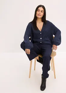 Cardigan oversize con filato glitterato e percentuale di lana, bonprix