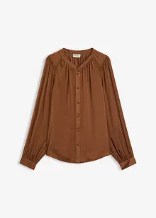 Blusa di satin con finiture in pizzo, bonprix