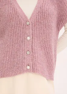 Gilet in maglia con bottoni decorativi e percentuale di lana, bonprix