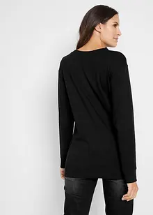 Maglia in cotone stampata a maniche lunghe, bonprix