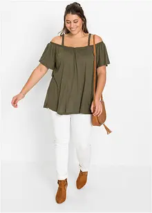 Maglia a spalle scoperte in morbida viscosa, bonprix