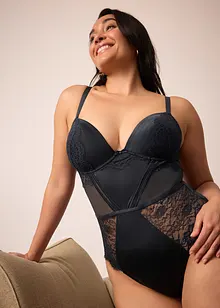 Body con perizoma e effetto lucido, bonprix