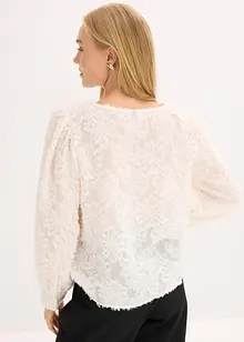 Blusa con motivo floreale strutturato, bonprix