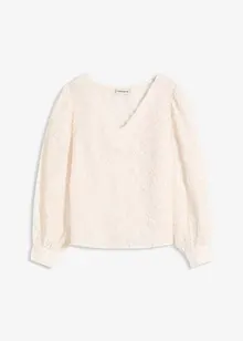 Blusa con motivo floreale strutturato, bonprix