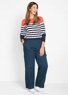 Pantaloni cargo in cotone, vita media, bonprix