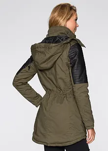 Parka con inserti in similpelle, bonprix