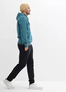 Felpa con cappuccio e dettagli in similpelle, garzata internamente, bonprix