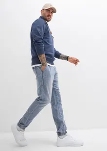 Felpa con collo a scialle e dettagli in similpelle, bonprix