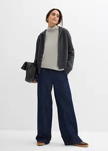 Felpa a collo alto in tessuto effetto neoprene, bonprix