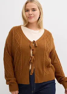 Cardigan di maglia con laccetti, bonprix