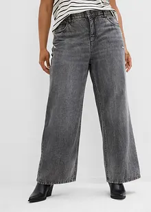 Jeans wide leg low stretch, vita media, bonprix