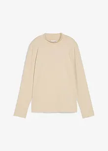 Maglia a maniche lunghe con collo dritto e poliammide riciclata, bonprix