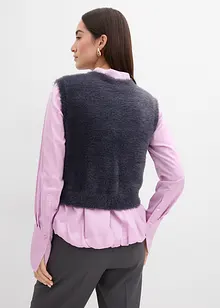 Gilet in maglia in filato peloso di misto viscosa, bonprix