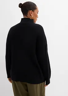 Maglione in misto viscosa con cerniera, bonprix