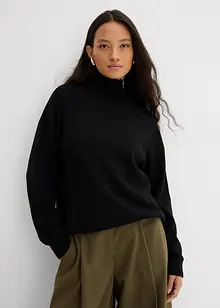 Maglione in misto viscosa con cerniera, bonprix
