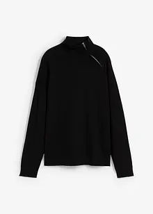 Maglione in misto viscosa con cerniera, bonprix