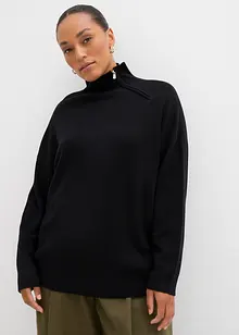 Maglione in misto viscosa con cerniera, bonprix