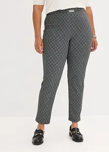 Pantaloni jacquard con elastico in vita e fibbia, bonprix