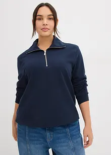 Felpa oversize con mezza zip, bonprix