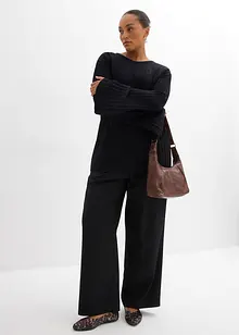 Maglione plissettato in filato fine di misto viscosa, bonprix