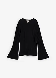 Maglione plissettato in filato fine di misto viscosa, bonprix