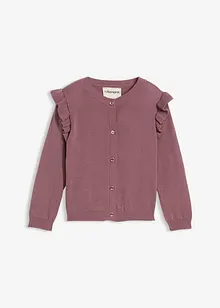 Cardigan in filato fine con volant alle maniche, bonprix