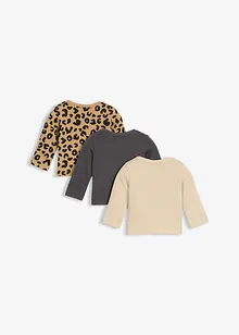 Maglia lunga in puro cotone biologico (pacco da 3), bonprix