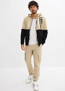 Felpa con zip e cappuccio in puro cotone biologico, bonprix