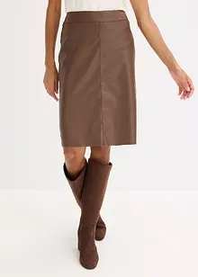 Gonna longuette in similpelle, bonprix