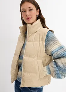 Gilet trapuntato in similpelle, bonprix