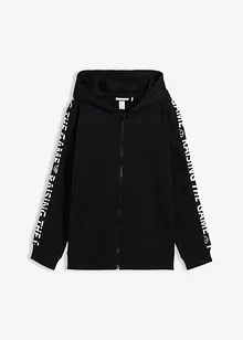 Felpa con zip e cappuccio in cotone biologico, bonprix