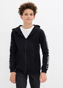 Felpa con zip e cappuccio in cotone biologico, bonprix