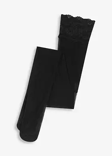 Collant velati con cinturino in pizzo, 15 DEN, bonprix