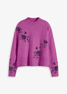 Maglione con ricamo e paillettes, bonprix