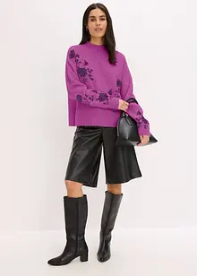 Maglione con ricamo e paillettes, bonprix