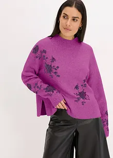 Maglione con ricamo e paillettes, bonprix