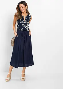 Gonna lunga in viscosa con cinta comoda e laccetto da annodare, bonprix