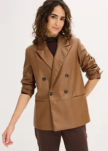 Blazer oversize in similpelle, bonprix