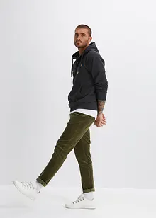 Felpa con cappuccio e dettagli in similpelle, garzata internamente, bonprix