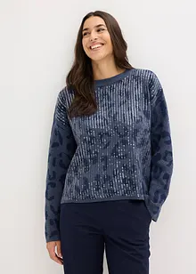 Maglione jacquard oversize con paillettes, bonprix