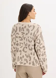 Maglione jacquard oversize con paillettes, bonprix