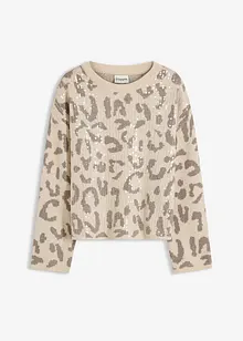 Maglione jacquard oversize con paillettes, bonprix