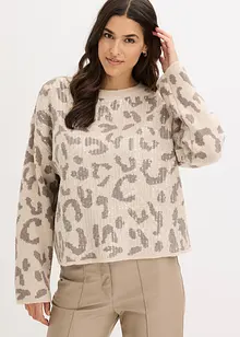 Maglione jacquard oversize con paillettes, bonprix