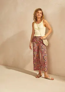 Pantaloni culotte larghi in jersey con cinta smock, bonprix