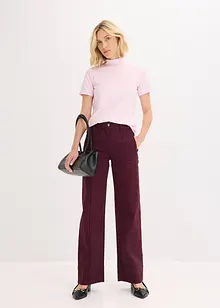 Pantaloni in twill con piega cucita e tasche a filetto, bonprix