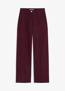 Pantaloni in twill con piega cucita e tasche a filetto, bonprix