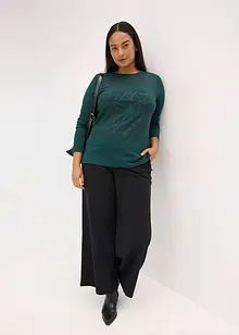 Maglia a maniche lunghe con rose stampate, bonprix