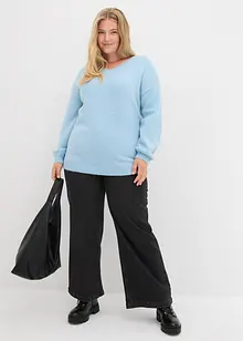 Maglione in filato fine morbido con maniche a palloncino, bonprix