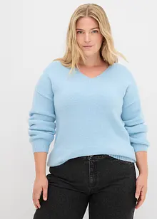 Maglione in filato fine morbido con maniche a palloncino, bonprix