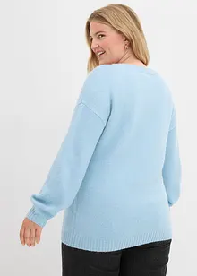 Maglione in filato fine morbido con maniche a palloncino, bonprix